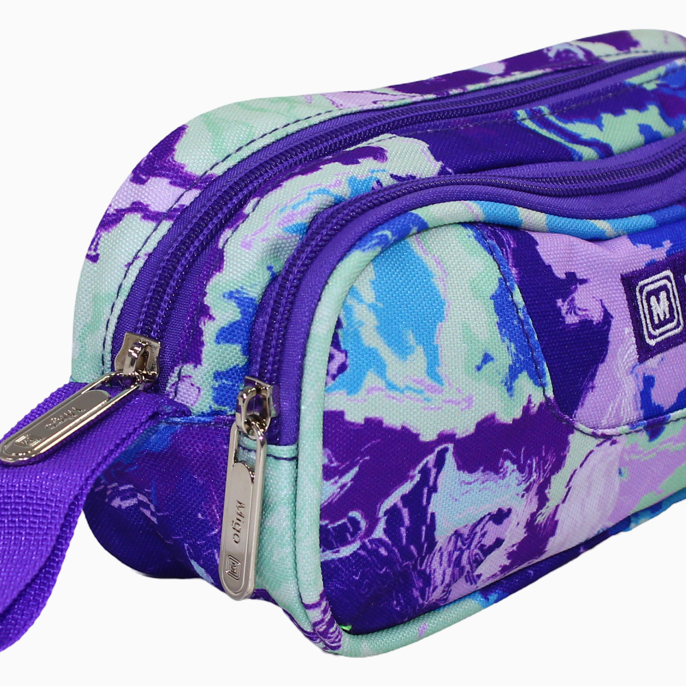 Fabric Pencil Case - Purple & Mint