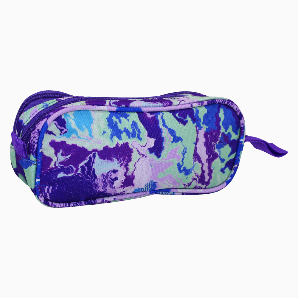 Fabric Pencil Case - Purple & Mint