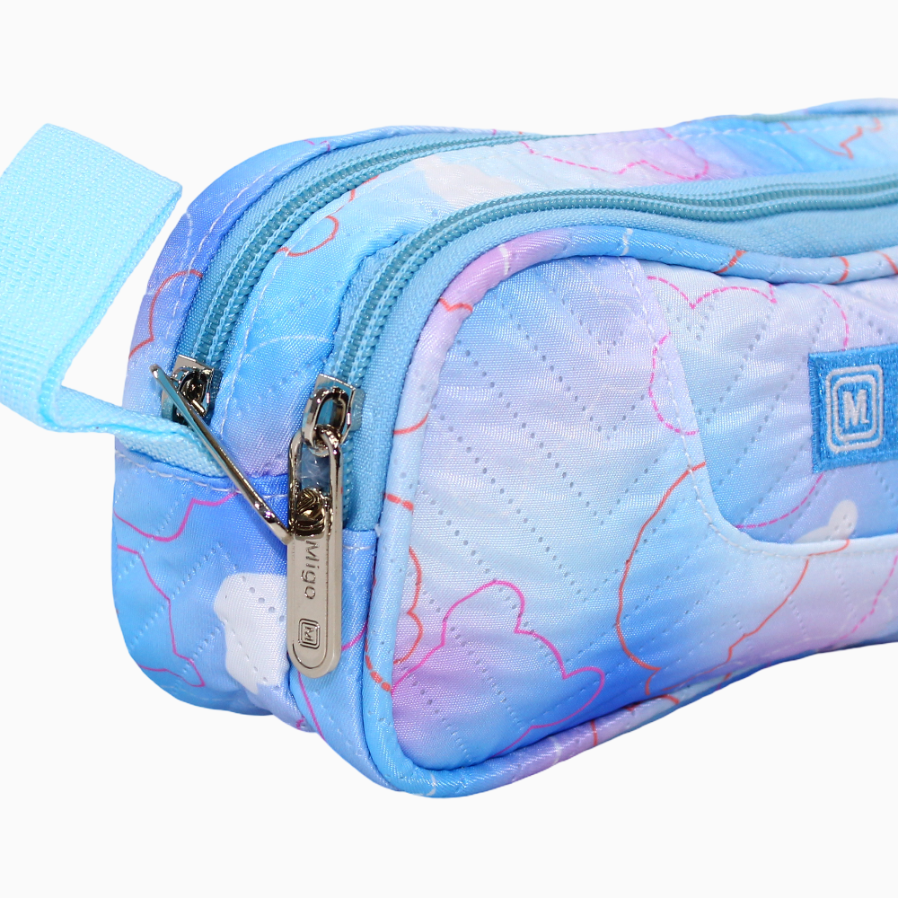 Fabric Mickey Mouse Pencil Case - Light Blue