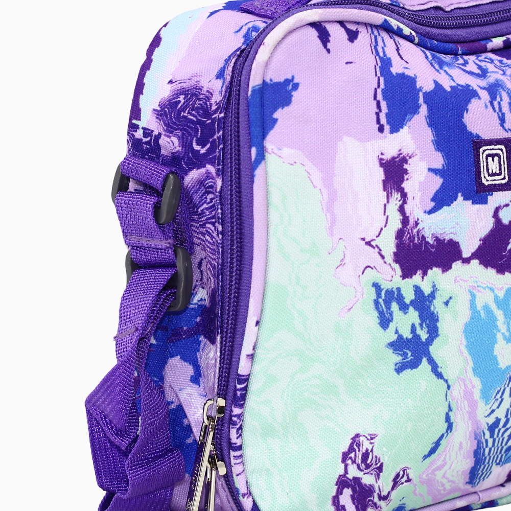 Fabric Lunch Bag - Purple & Mint