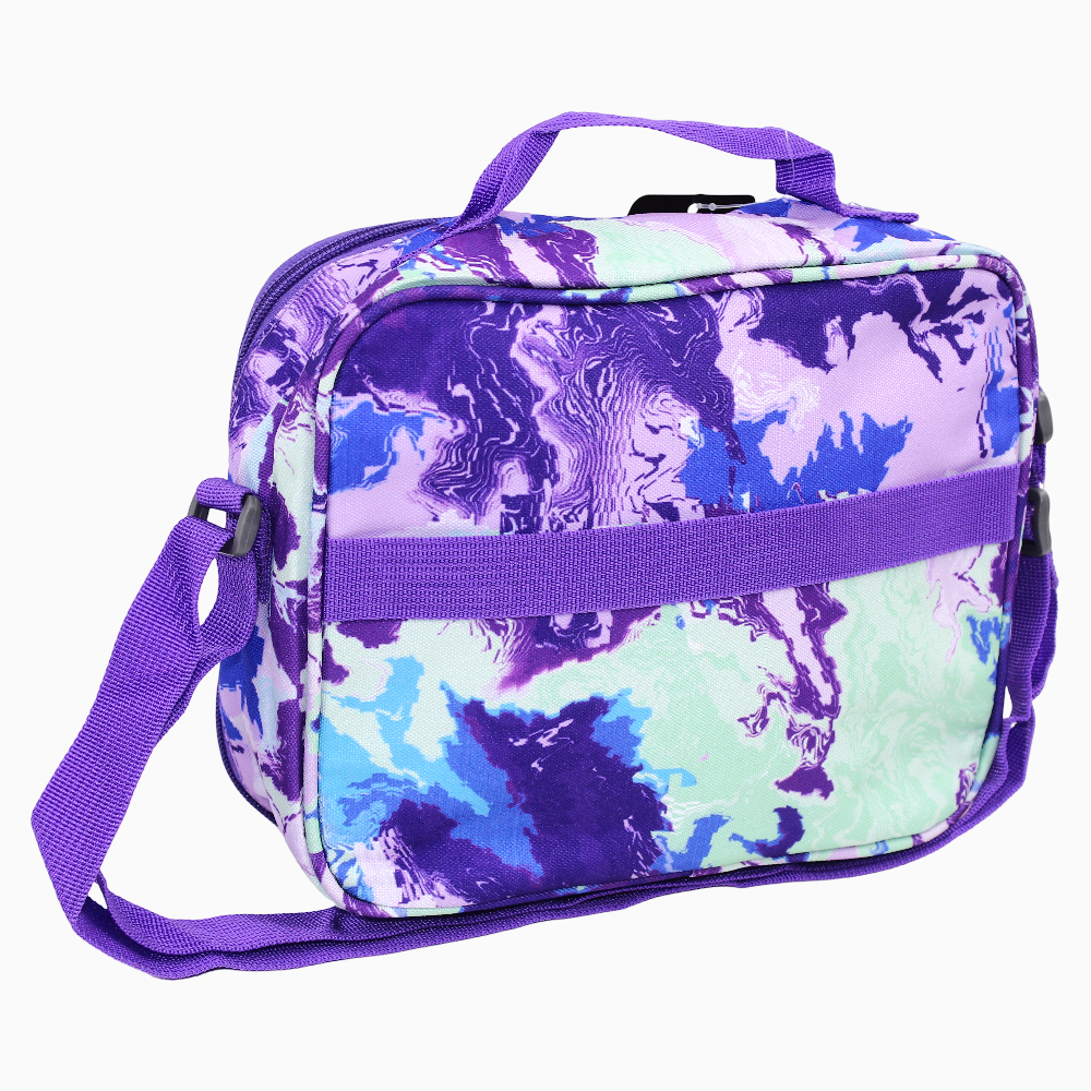 Fabric Lunch Bag - Purple & Mint