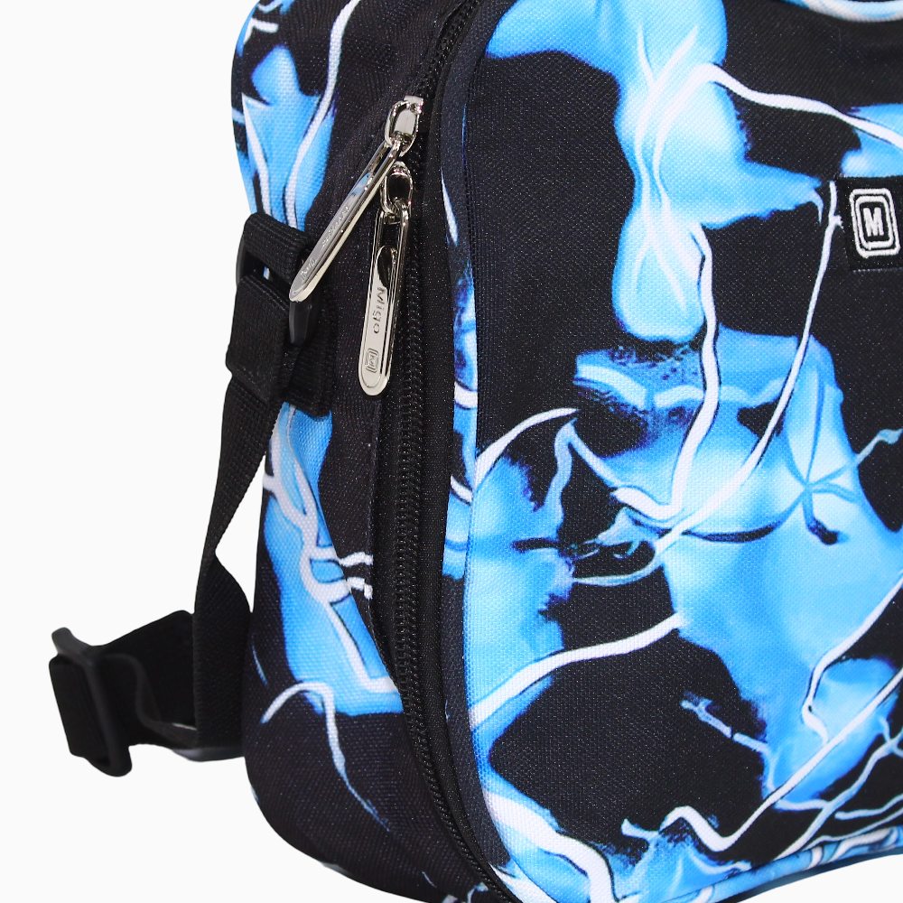 Fabric Lunch Bag - Black & Blue