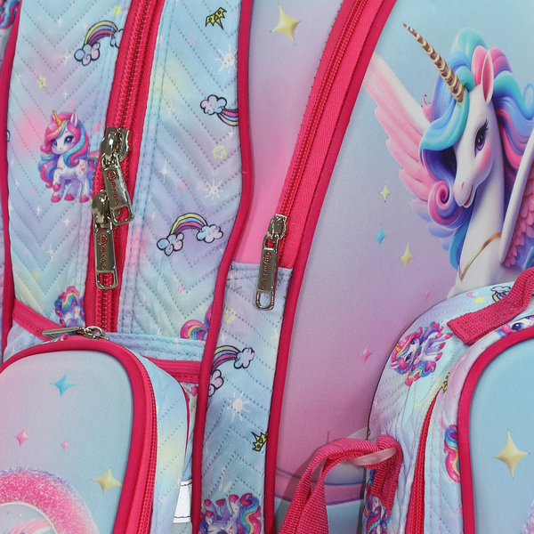 Migo School Set Unicorn Trolley Bag 16 Inches – Baby Blue