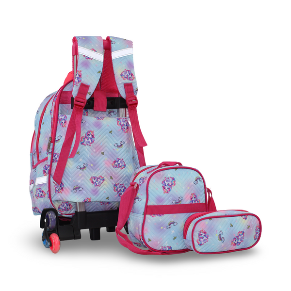 Migo School Set Unicorn Trolley Bag 16 Inches – Baby Blue