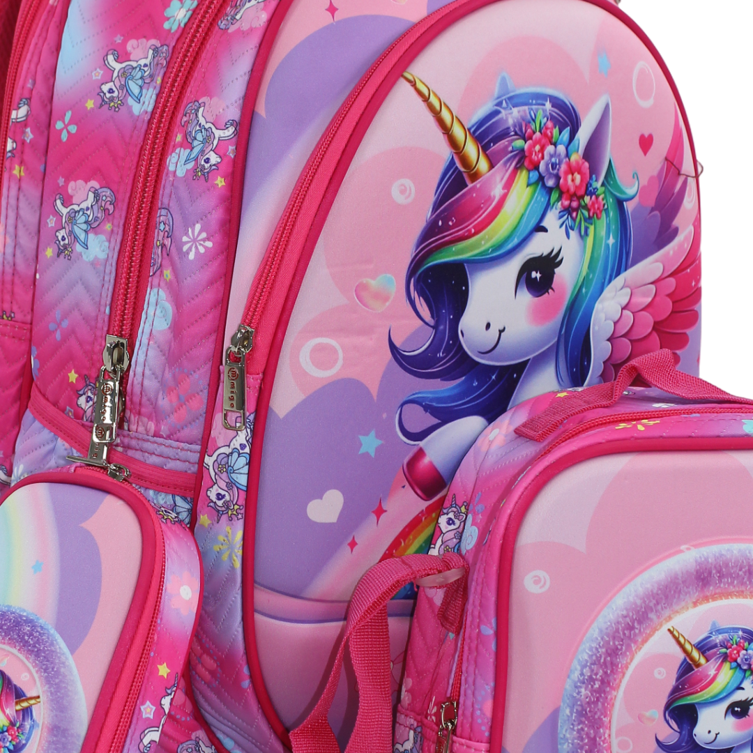 Migo School Set Unicorn Trolley Bag 16 Inches – Pink