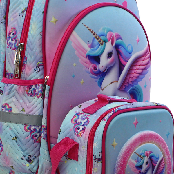 Migo School Set Unicorn Trolley Bag 18 Inches – Baby Blue