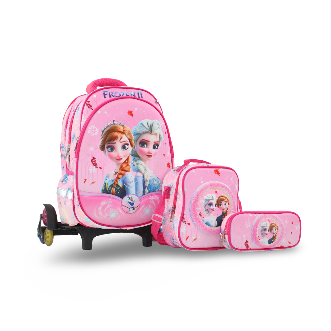 Migo Frozen School Set Trolley Bag 16 Inches – Pink