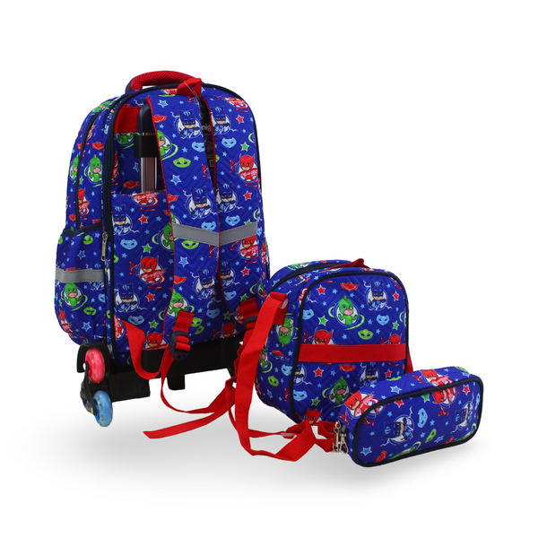 School Set PJ Masks Trolley Bag 18 Inches – Blue