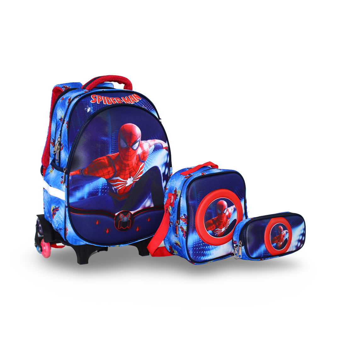 Migo Spider-Man School Set Trolley Bag 16 Inches – Blue