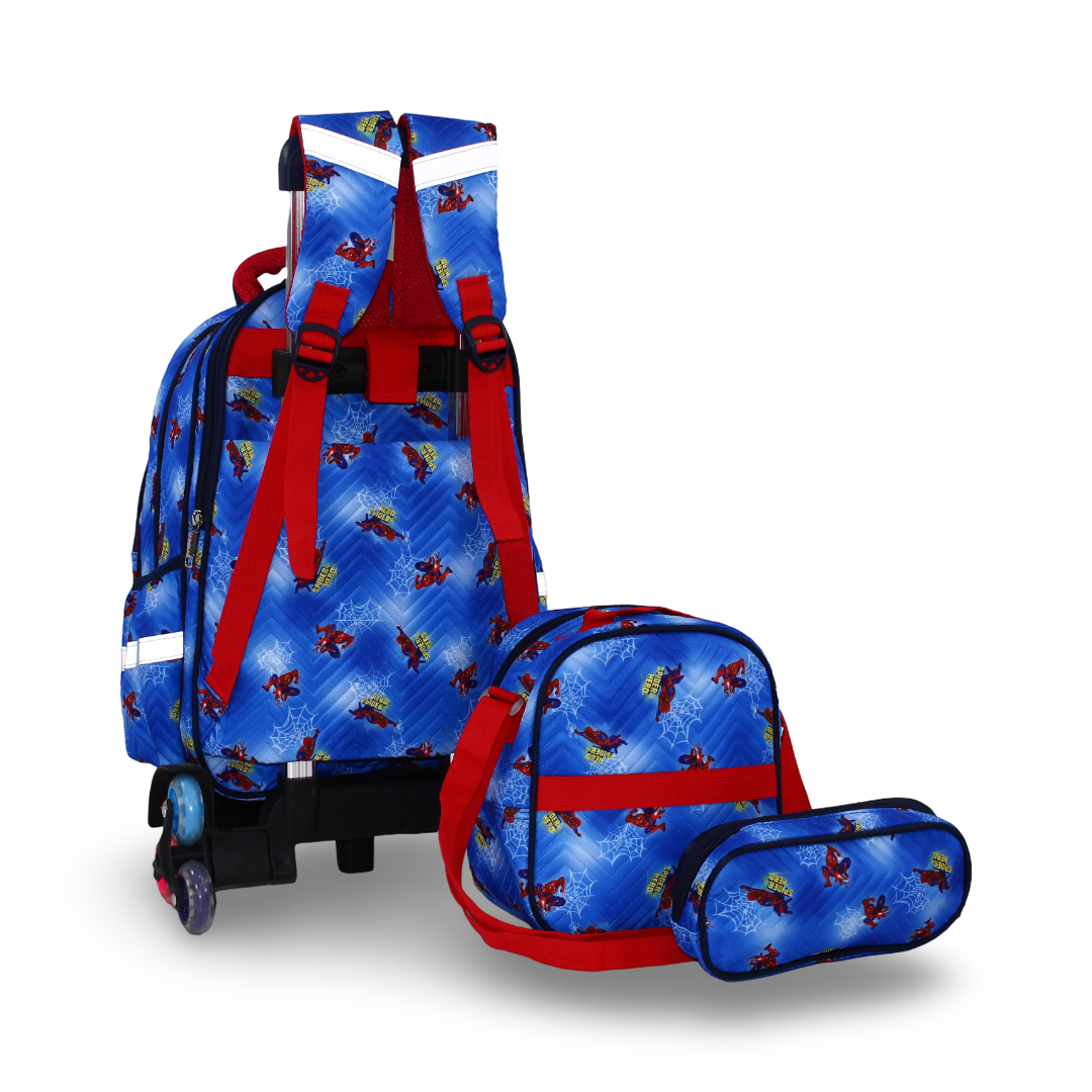 Migo Spider-Man School Set Trolley Bag 16 Inches – Blue