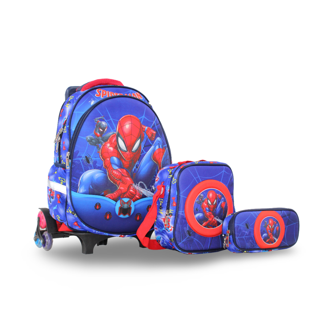 Migo Spider-Man School Set Trolley Bag 16 Inches – Blue