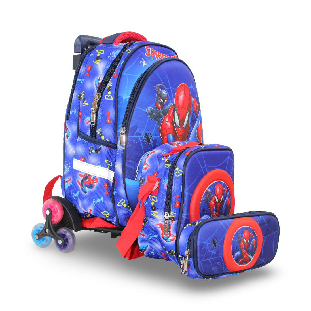 Migo Spider-Man School Set Trolley Bag 16 Inches – Blue