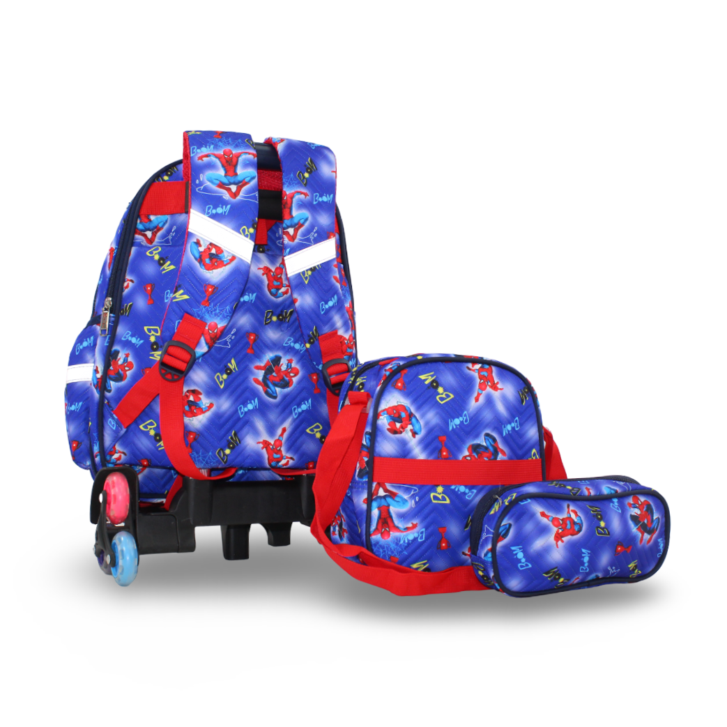 Migo Spider-Man School Set Trolley Bag 16 Inches – Blue