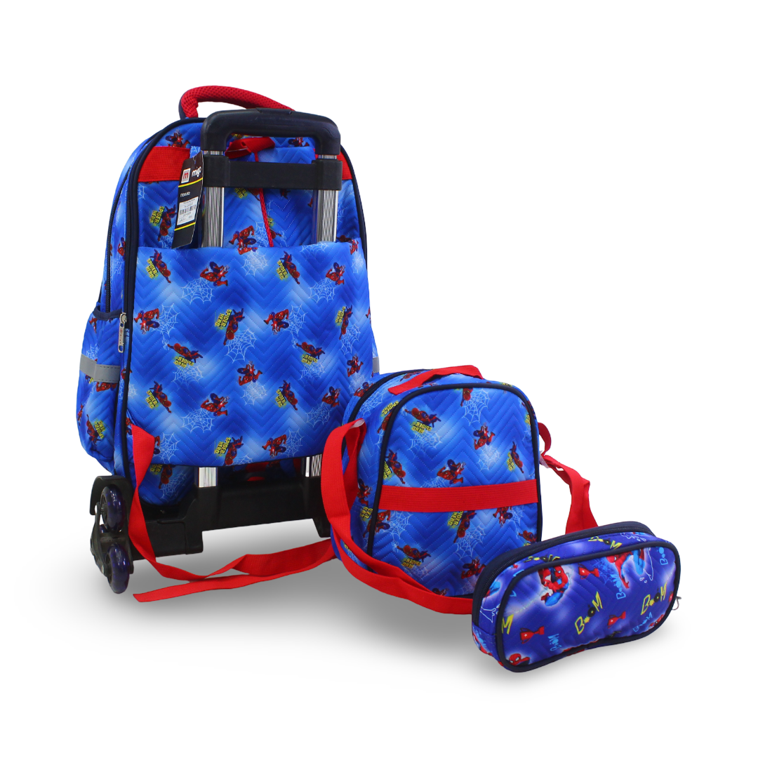 School Set Spider-Man Trolley Bag 18 Inches – Blue