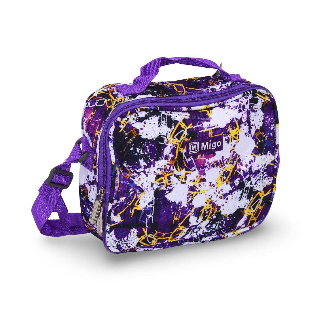 Migo Camouflaged Lunch Bag – Purple & Yellow