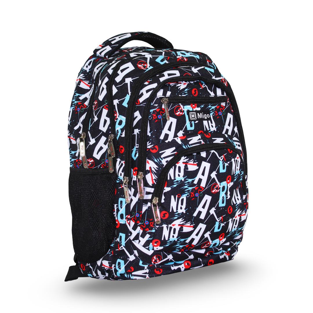 Migo Letters Backpack 18 Inches – Black