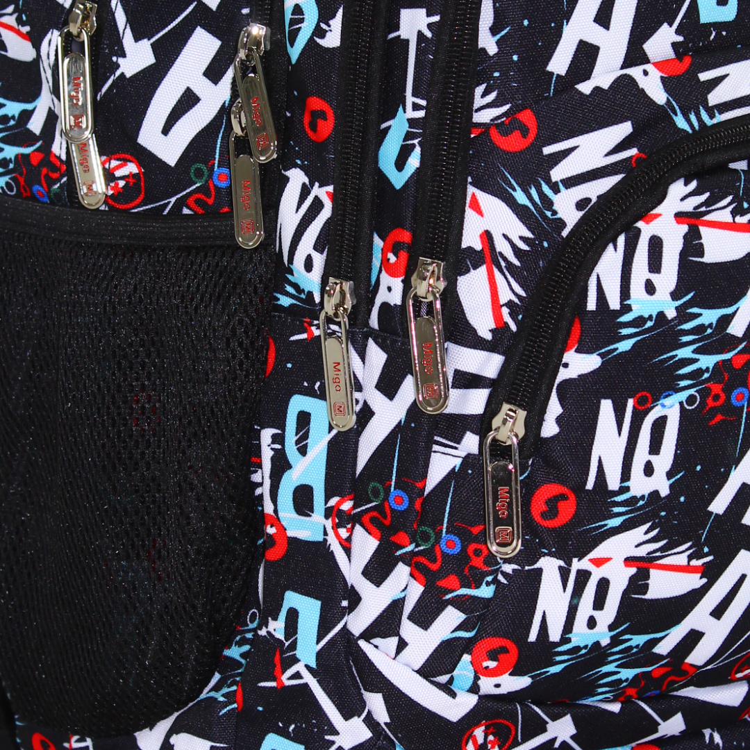 Migo Letters Backpack 18 Inches – Black
