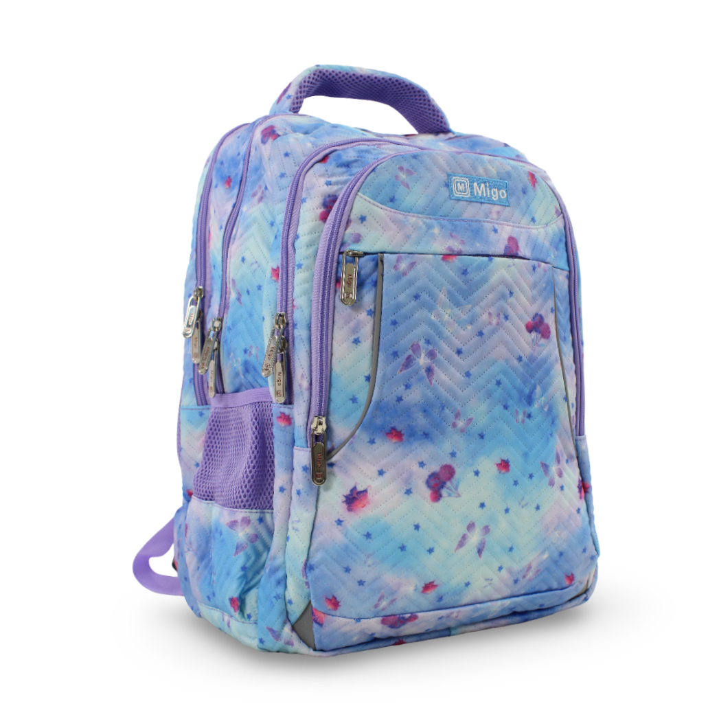 Migo Backpack 18 Inches – Baby Blue & Purple
