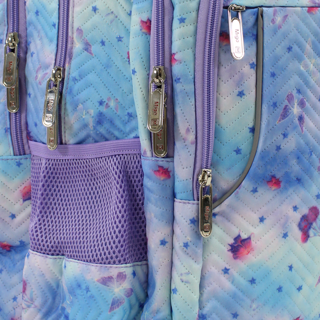 Migo Backpack 18 Inches – Baby Blue & Purple