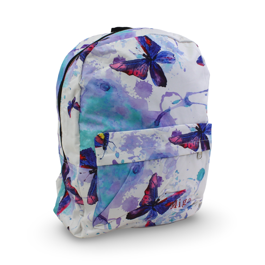 Migo Butterflies Backpack 16 Inches – White