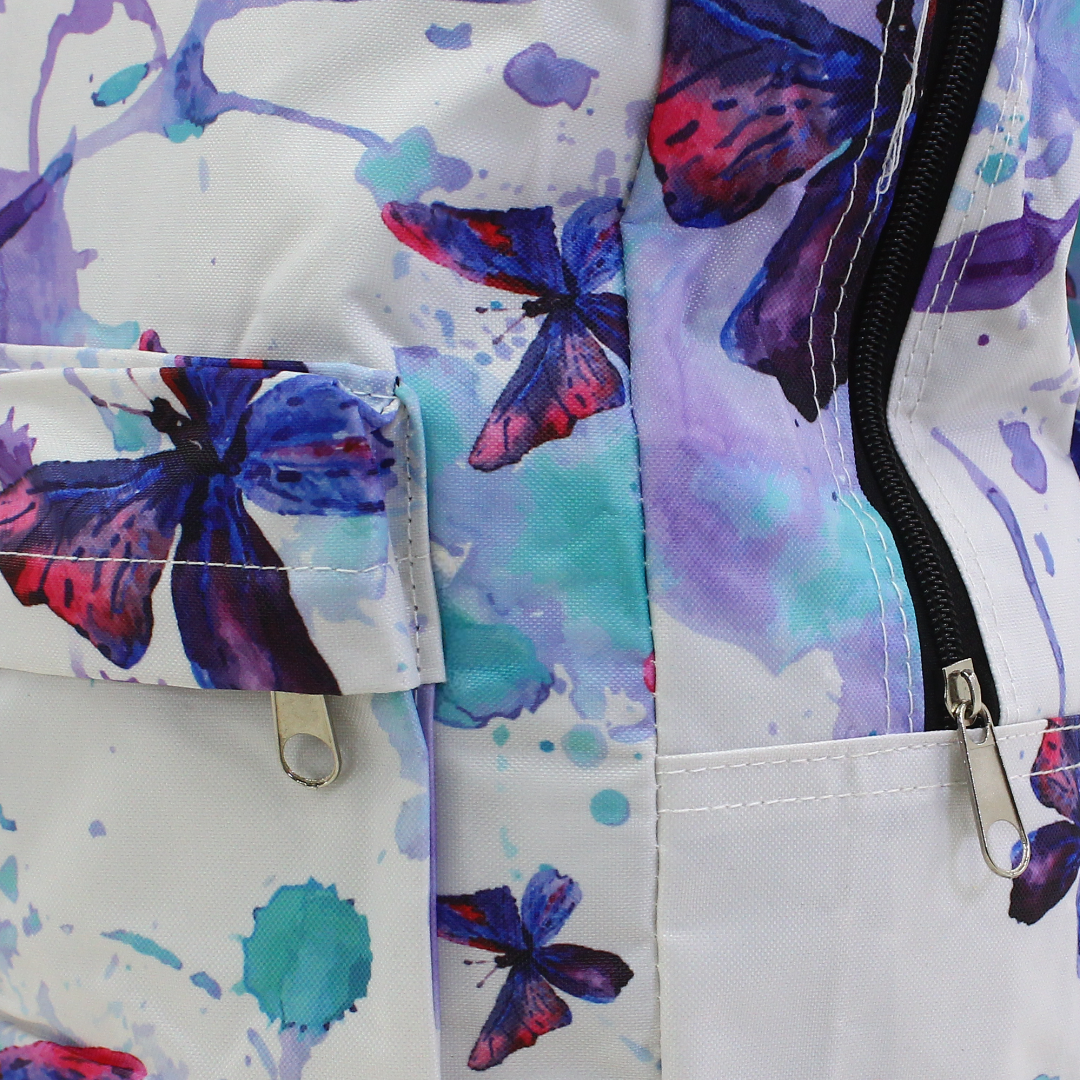 Migo Butterflies Backpack 16 Inches – White