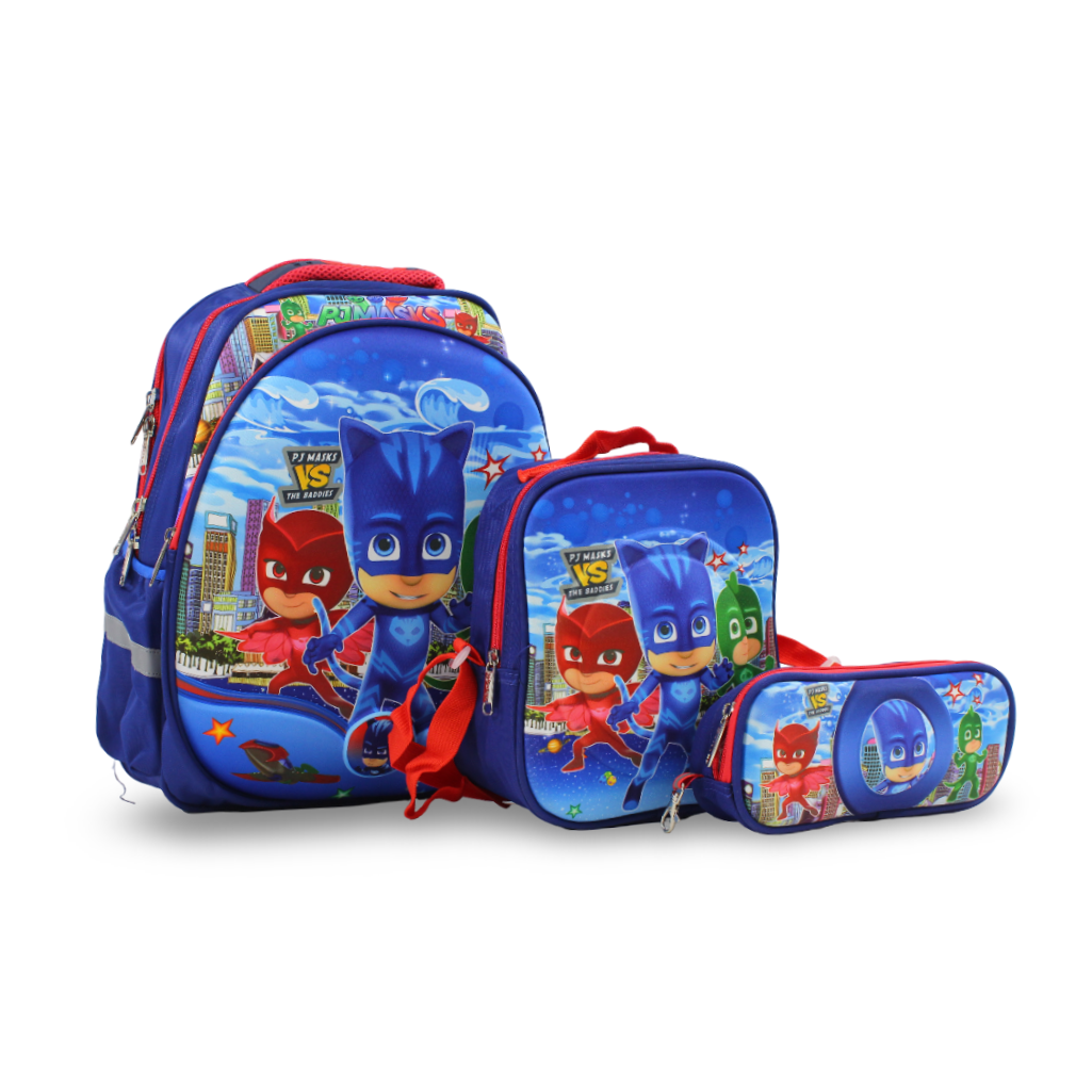 School Set PJ Masks Backpack 16 Inches – Blue - Migo