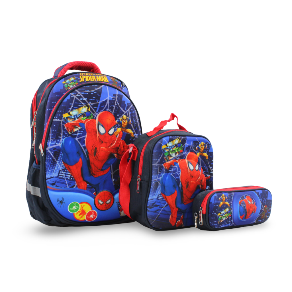 School Set Spider-Man Backpack 16 Inches – Navy