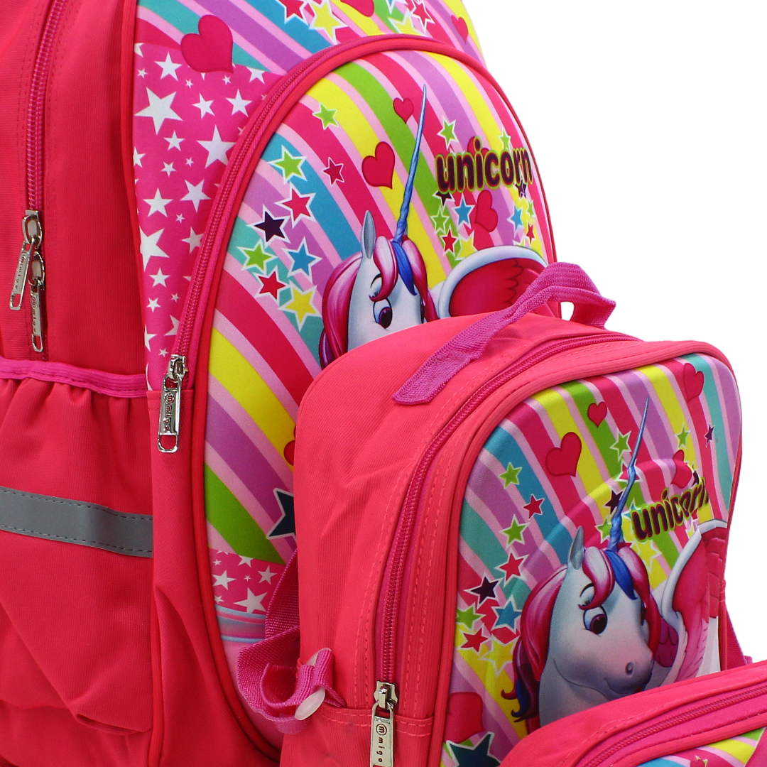 Migo School Set Unicorn Backpack 18 Inches – Watermelon