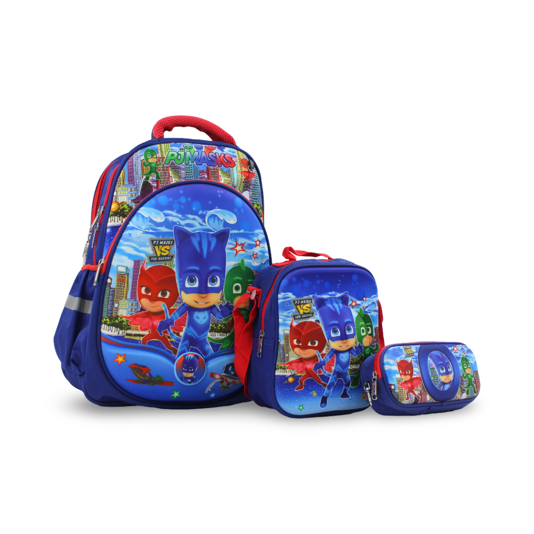 School Set PJ Masks Backpack 18 Inches – Blue - Migo