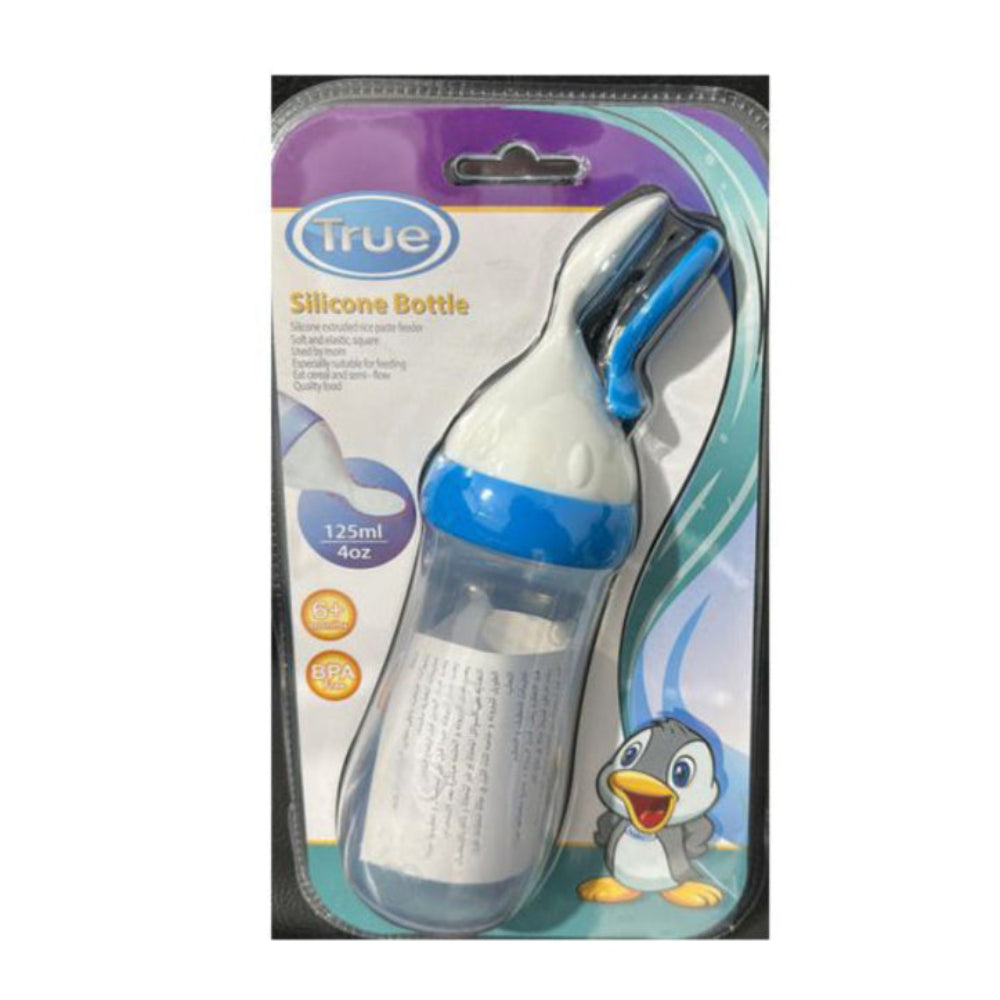 True Bottle with Silicone Spoon 125ml – Blue