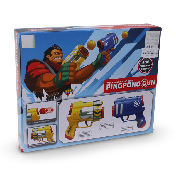 Ping Pong Gun Toy Set (2 Shooting Guns)