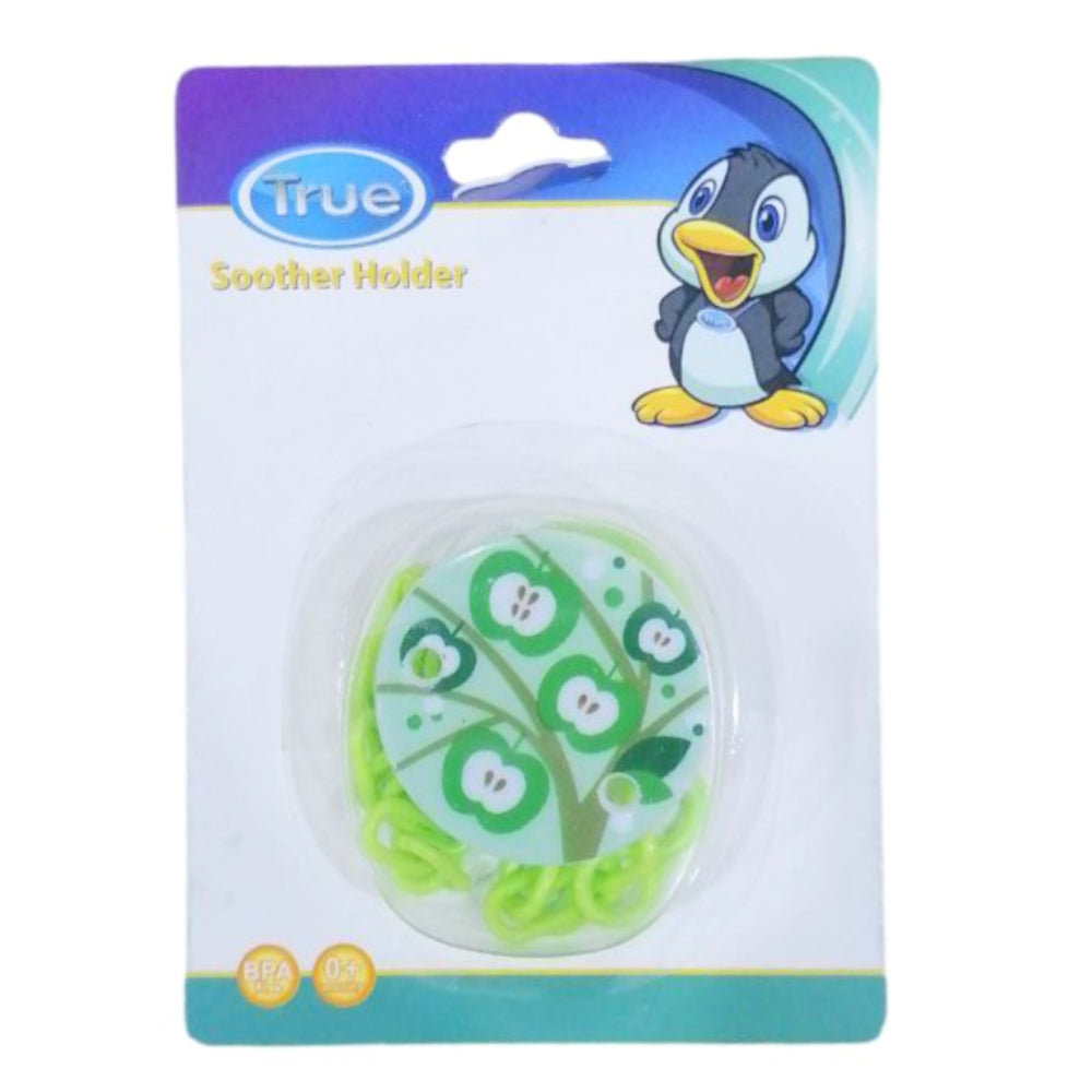 True Pacifier with Printed Chain – Green