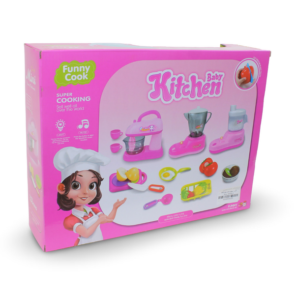 Zhenyang Toys مجموعة ألعاب مطبخ الطبخ المضحكة بالخلاط الصغير