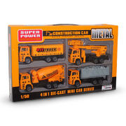Super Power 4-Piece Die-Cast Mini Construction Car Set