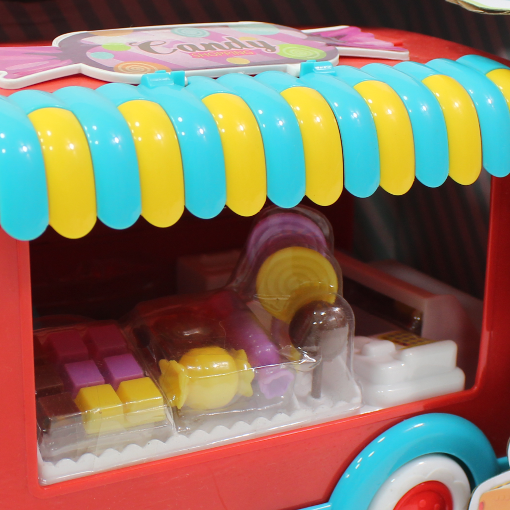 Kids' Fast Food Truck Playset – Pretend Play Toy with Music & Light (Red)