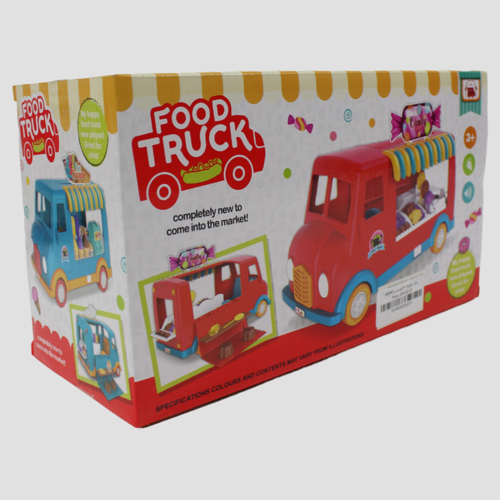 Kids' Fast Food Truck Playset – Pretend Play Toy with Music & Light (Red)