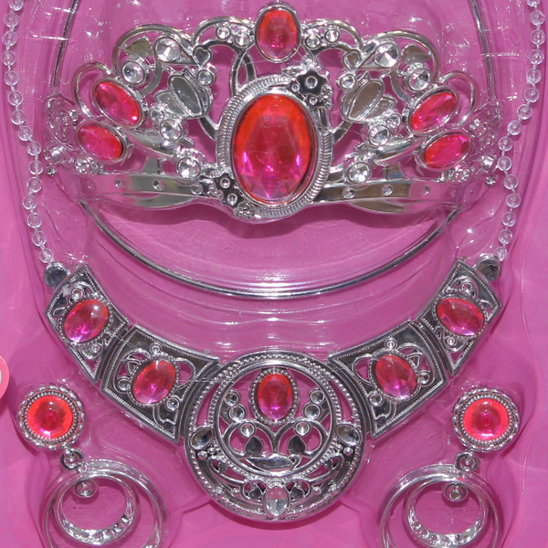 Girls Diamond Crown Set Accessories Princess Kids Jewelry Toy – Pink