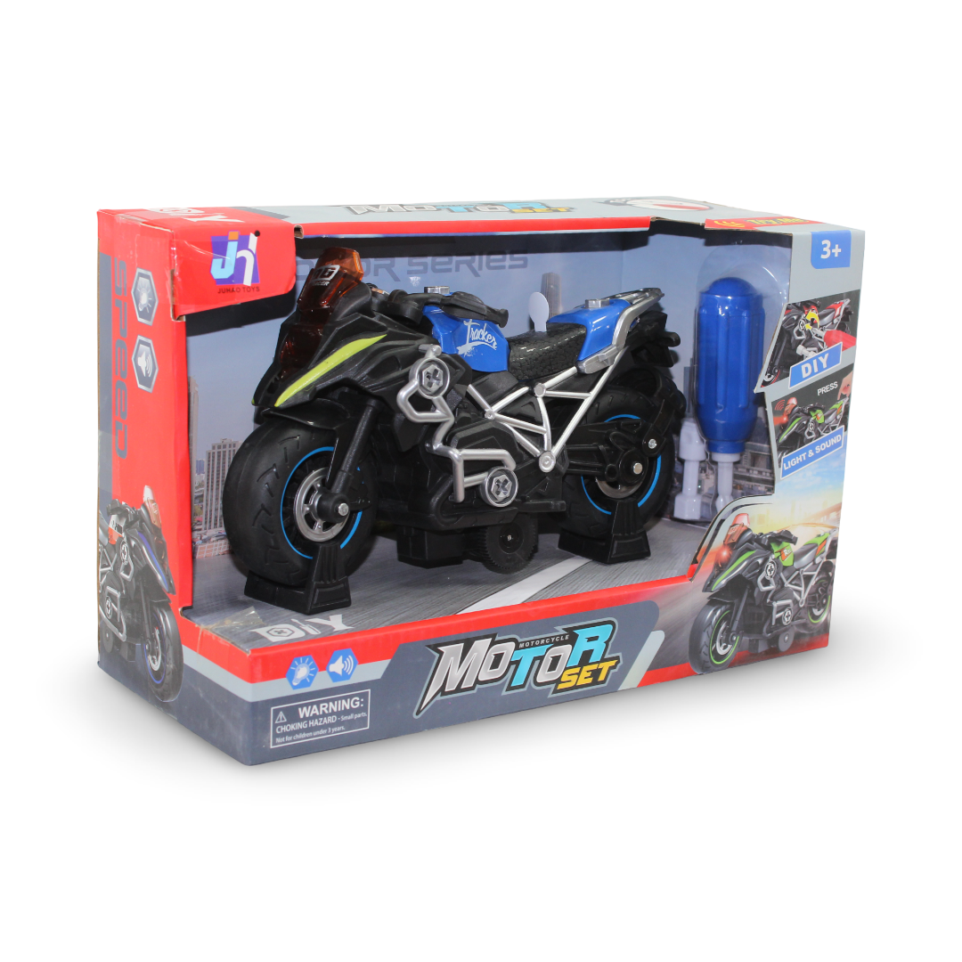Music Lighted Swing Motorcycle Set – Blue