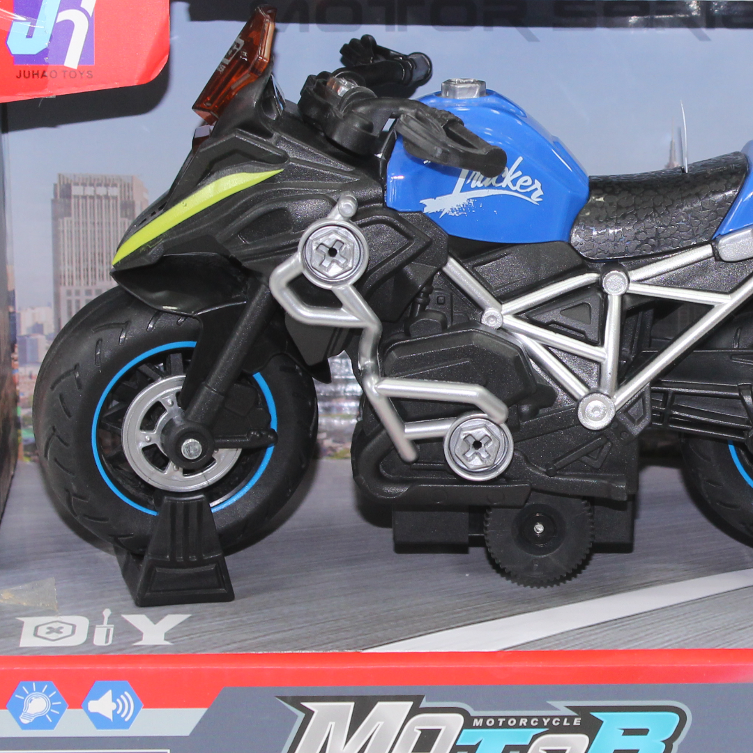 Music Lighted Swing Motorcycle Set – Blue