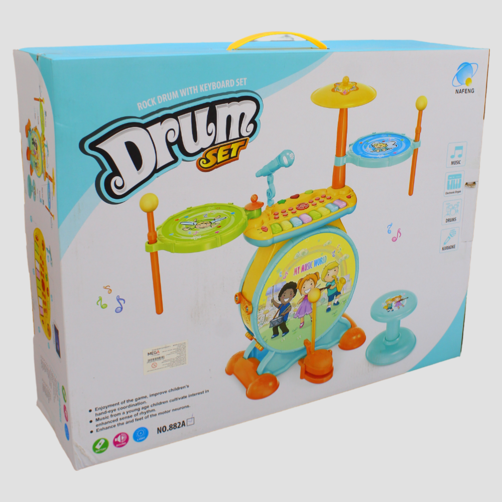 2-in-1 Kids Jazz Drum Set & Electronic Keyboard – Musical Fun for Little Rock Stars