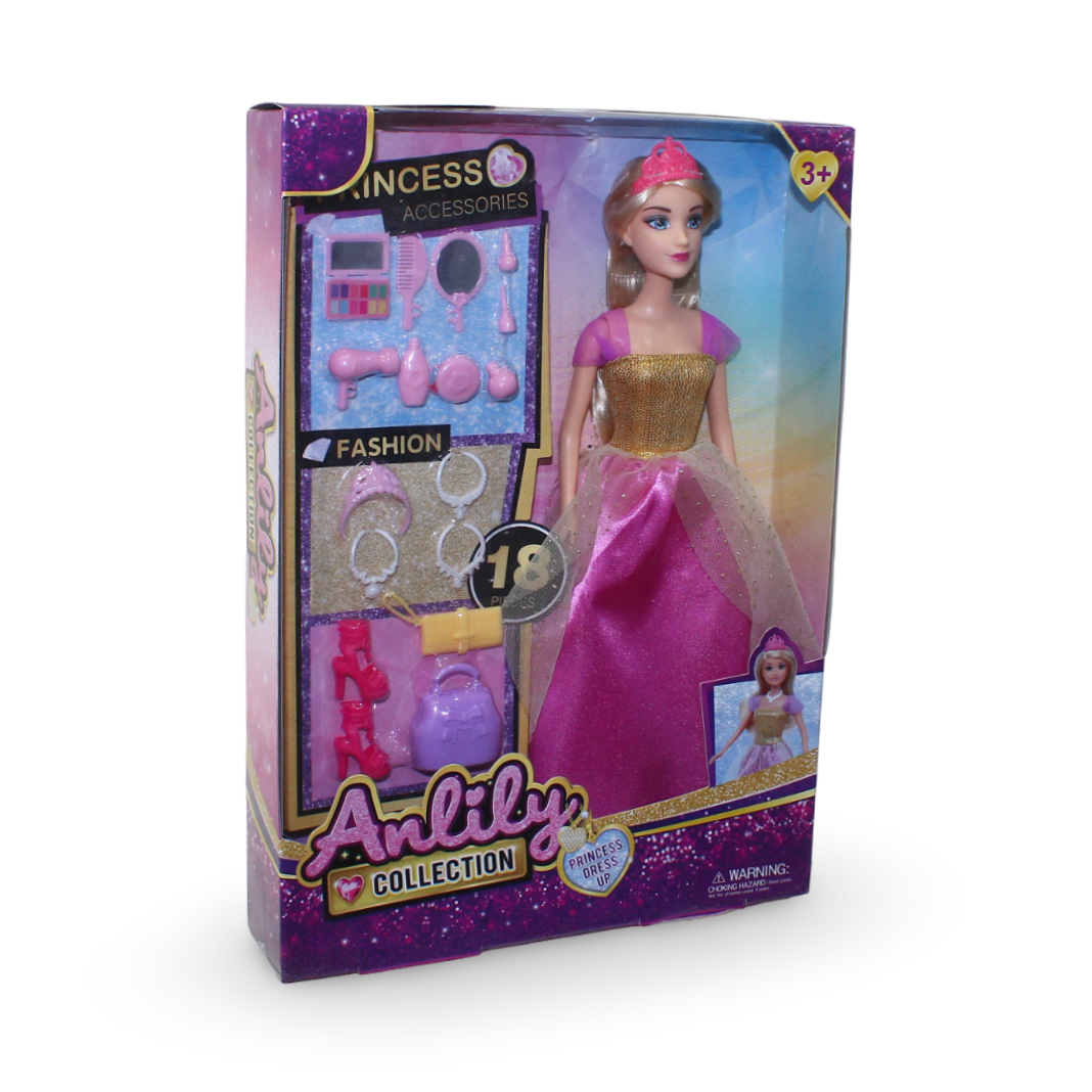 Anlily Princess Dress Up Doll with Accessories Set - Toys
