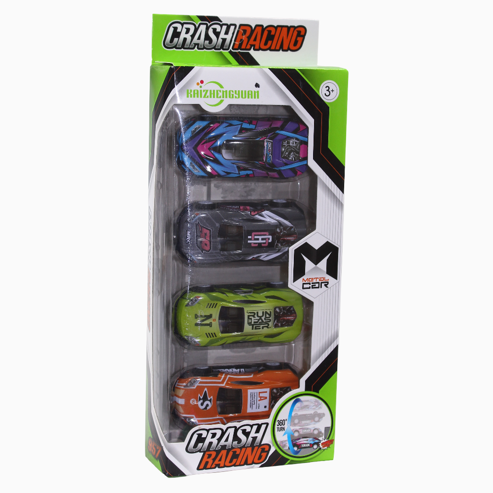 Crash Racing Die Cast Cars - 4 Pcs