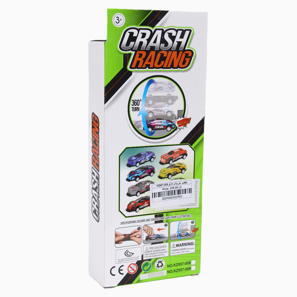 Crash Racing Die Cast Cars - 4 Pcs