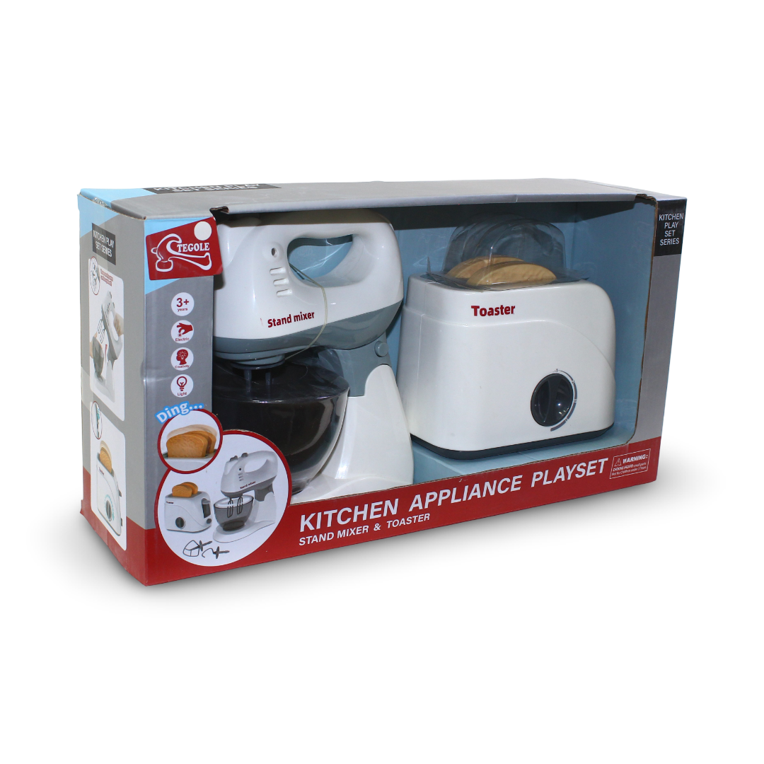 Tegole Kitchen Appliance Set 2-in-1 Mixer & Toaster - Toys