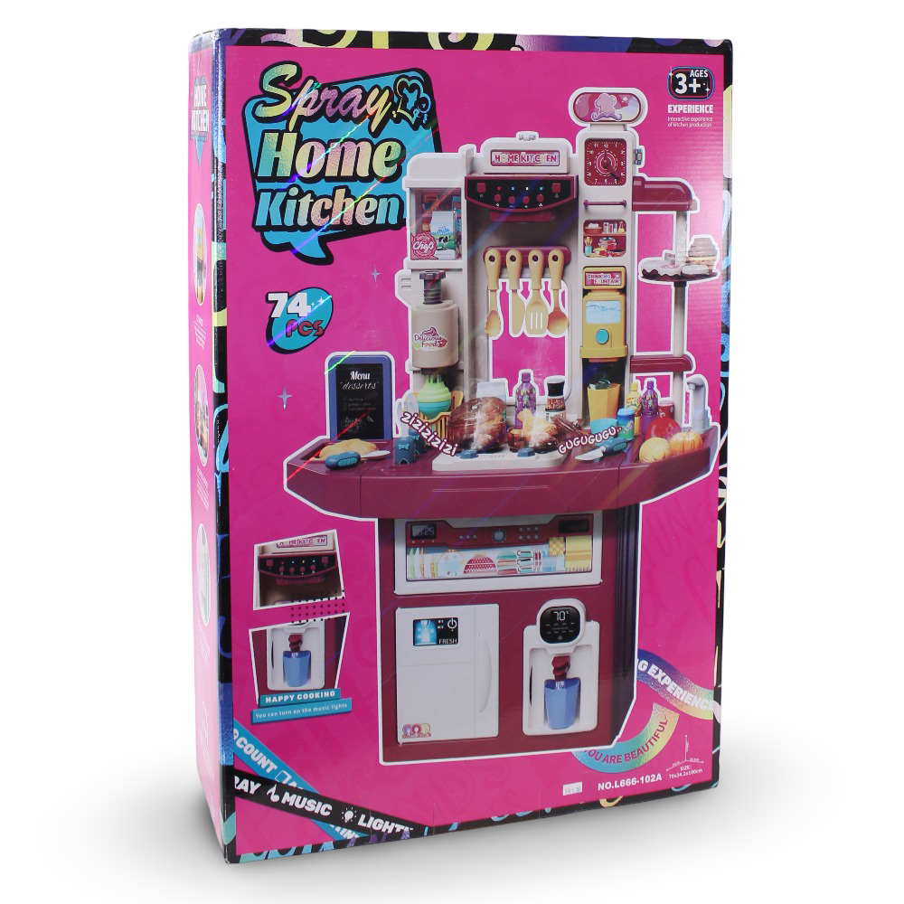 Spray Home Kitchen Set with Light & Music – 74 piece
