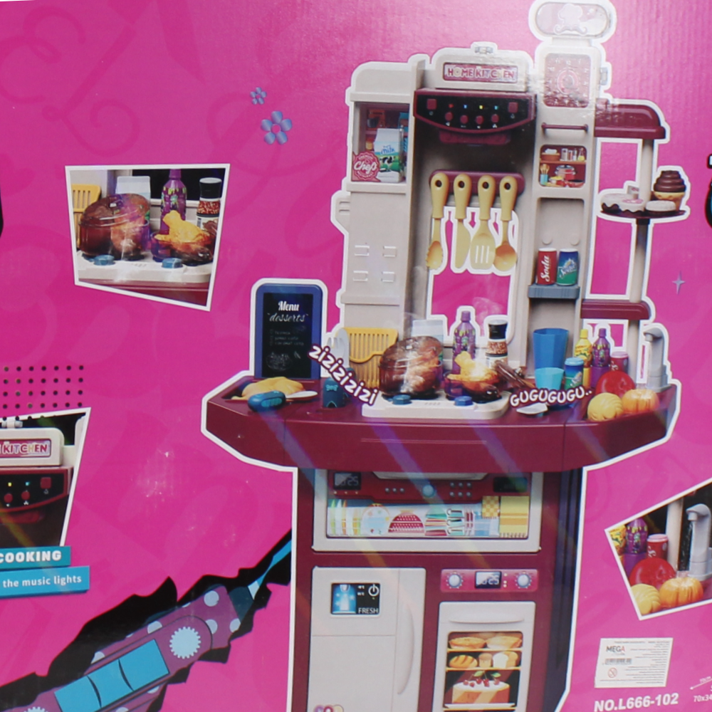 Spray Home Kitchen Set with Light & Music – 74 piece
