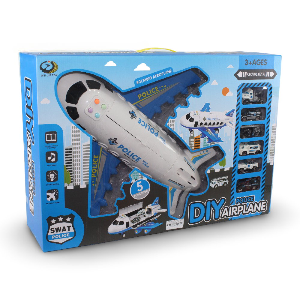 DIY Police Airplane Playset with Sound & Light