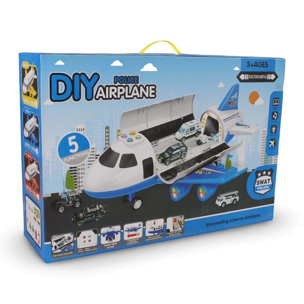 DIY Police Airplane Playset with Sound & Light