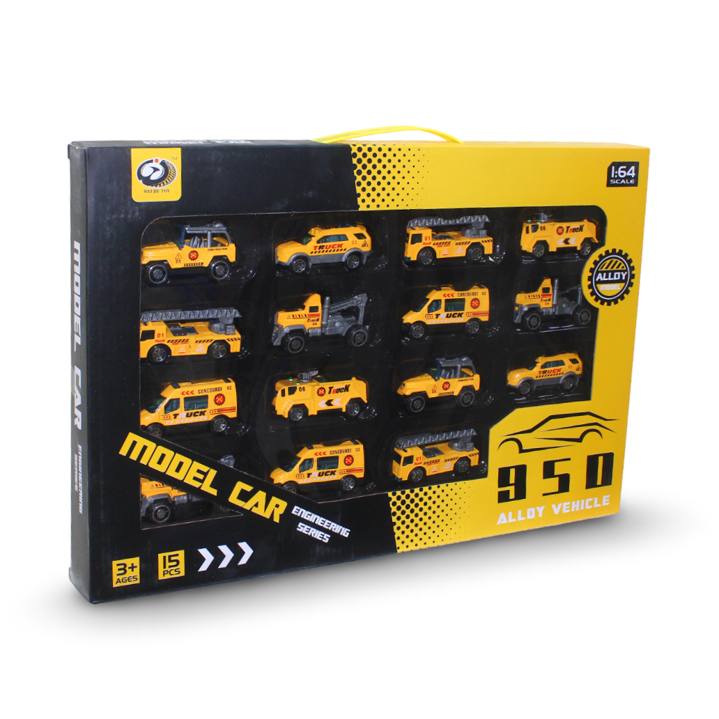 City Engineering Vehicle Set 1:64 Scale – 15 Pcs