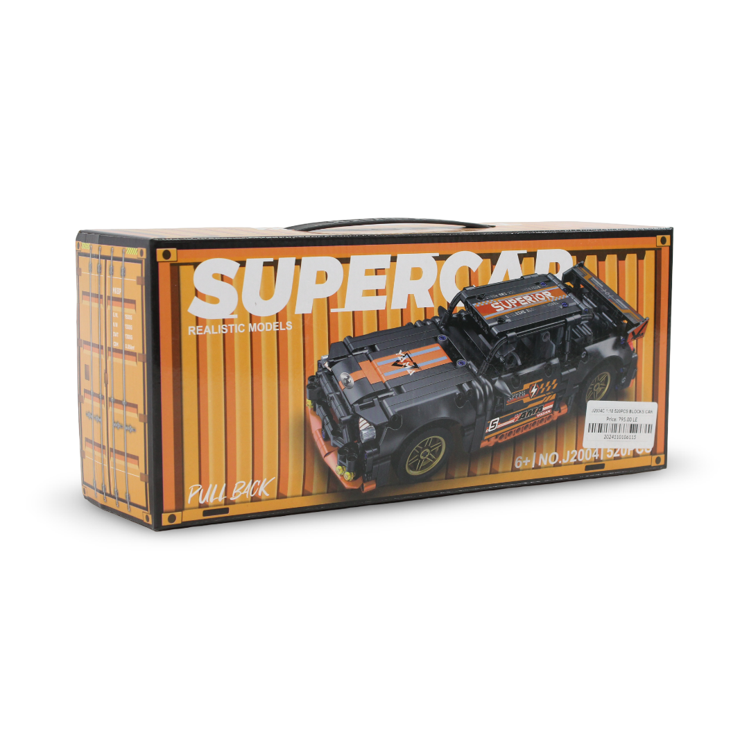 Supercar Realistic Models Sports Car Building Set – Orange